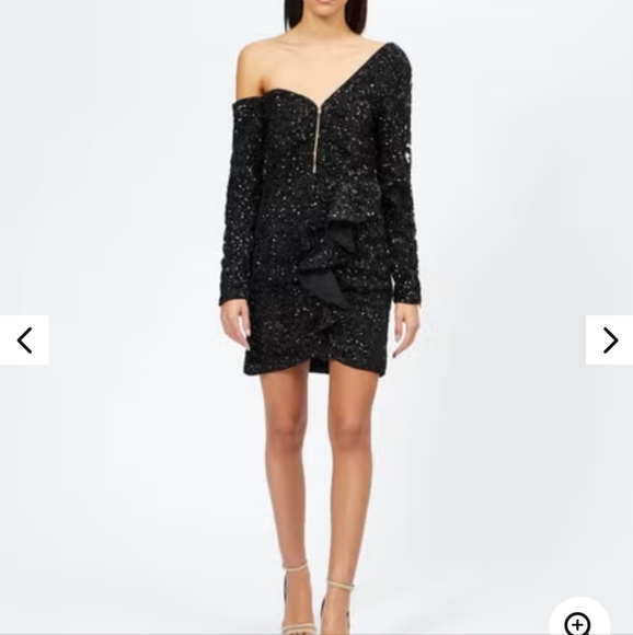 Self-Portrait Women's Sequin Embellished Ruffle Mini Dress - Picture 5 of 6